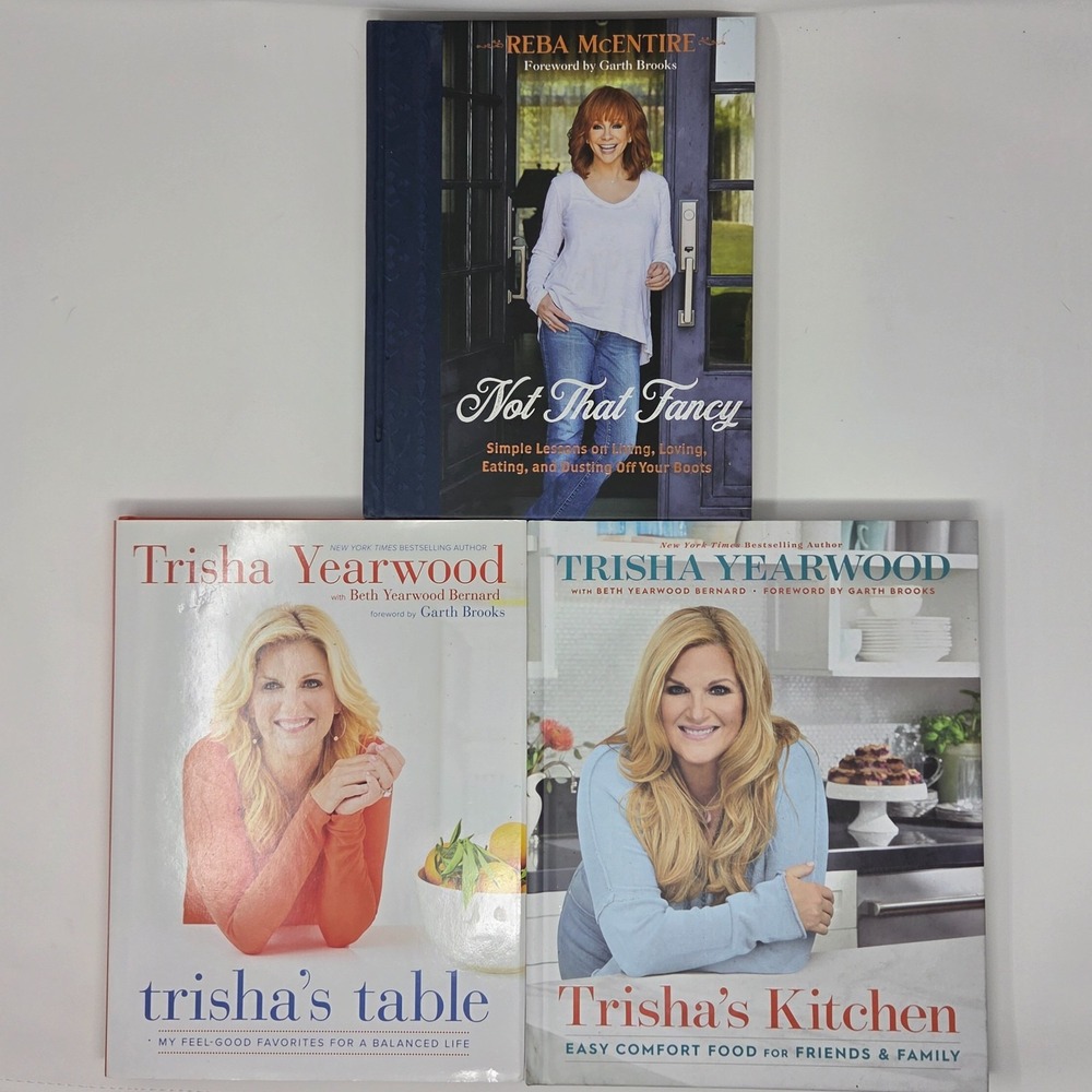 Lot Celebrity Cookbooks Trisha Yearwood Trisha's Table Kitchen Reba McEntire